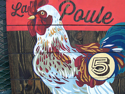 Painted Chicken Sign decor design farm illustration rustic sign signage type vintage wood