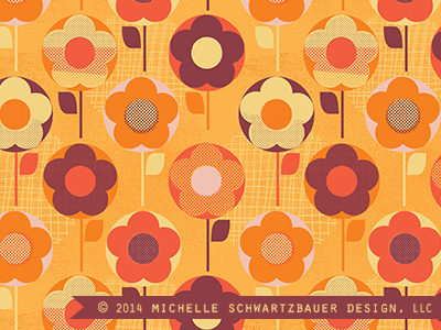 Retro Flowers color cute design floral illustration pattern retro surface texture vintage