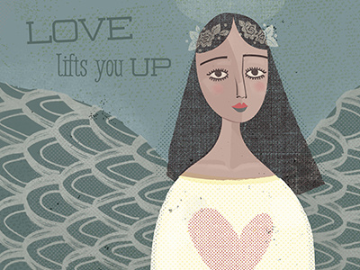 Angel Girl angel faith love inspirational type quote surface holiday illustration
