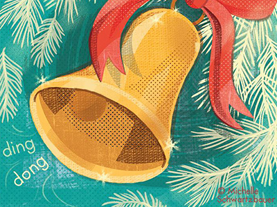 Christmas Bell bell christmas design holiday illustration music retro texture vintage