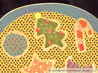 Christmas Cookies bright color cookies holiday illustration texture