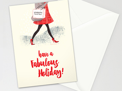 Holiday Fashionista typesetting christmas holiday fashion illustration design stationery