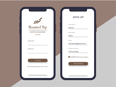 Roasted Sip Mobile App UI/UX