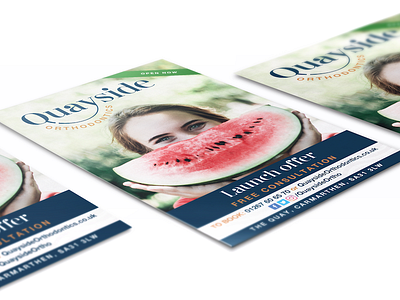 Flyer design - Quayside Orthodontics branding agency dental branding dentist branding flyer design graphic design launch offer leaflet design marketing marketing agency poster design smile