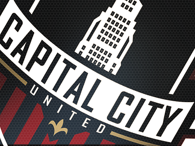 Capital City United baton rouge blue brand building color eden creative football french gold icon identity logo louisiana red soccer texture typography white