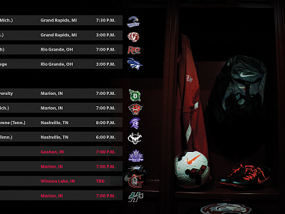 IWU Soccer Schedule - Black