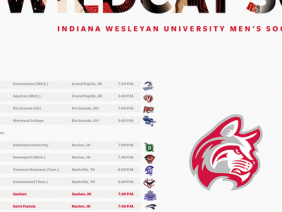 IWU Soccer Schedule Poster - White