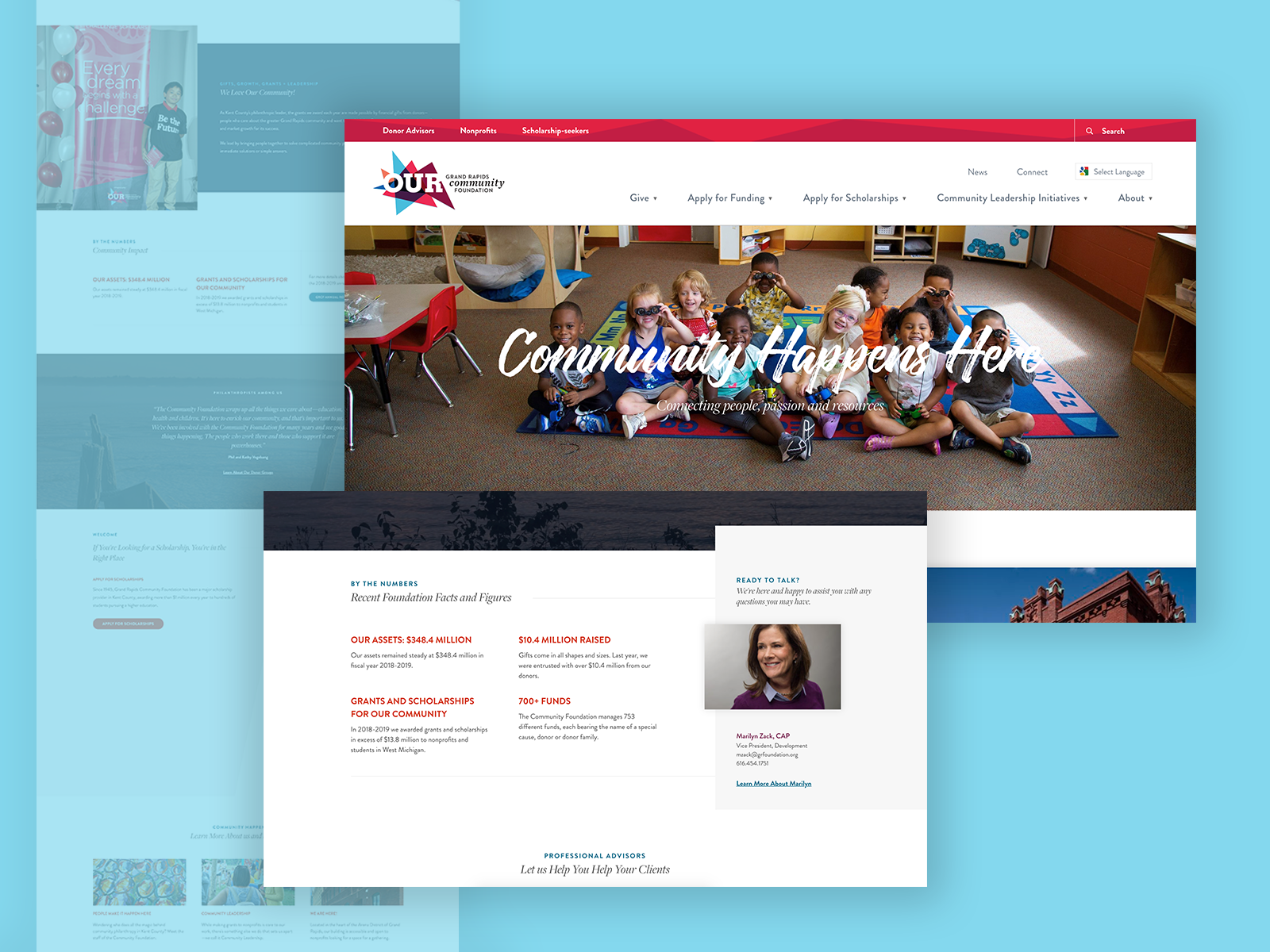 Grand Rapids Community Foundation site by Zach Grantham on Dribbble