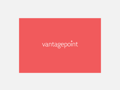 Vantage Two blurred branding colors eden creative flat focus logo photography process red type white
