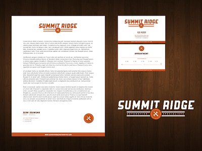 Summit Ridge Identity Concept 2.0 auto branding car design flat icons logo modern orange process texture vintage