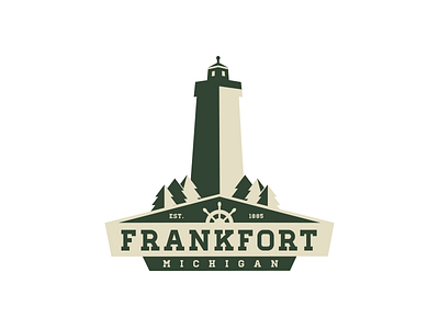 Frankfort, MI brand camping city green logo michigan tourism travel trees two color web