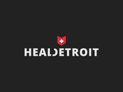 Heal Detroit branding detroit eden creative health icon identity logo long shadow mark type