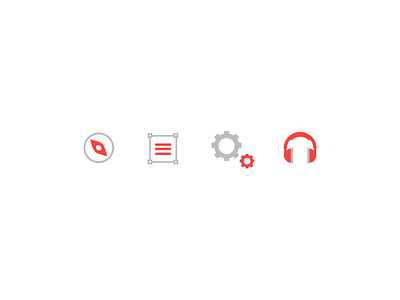 Iconing box compass eden creative gear grey headphones icon illustrator music red vector