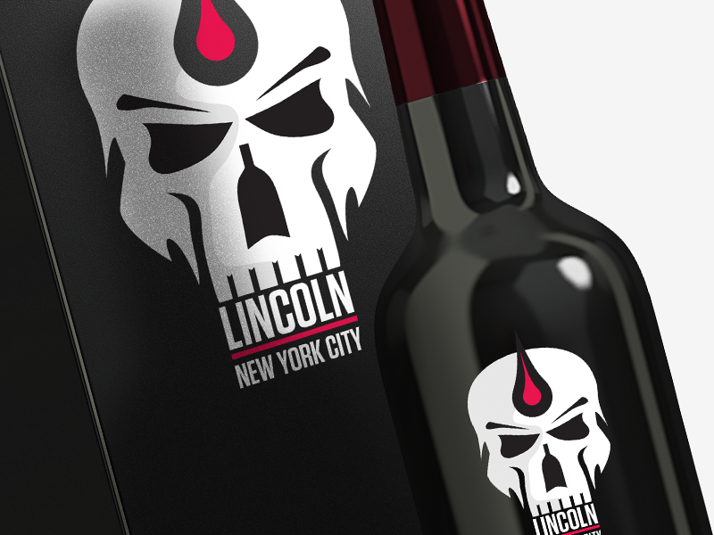 Lincoln Wine design eden creative illustration label manhattan new york city red shade skull white wine