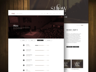 NMC Media church clean design eden creative flat grid hero music player web website