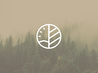 Rustic Timber branding circle crest eden creative icon illustration logo mountains trees