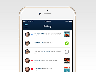 CamFind Activity activity app application design eden creative friends icons illustration like mobile ui ux