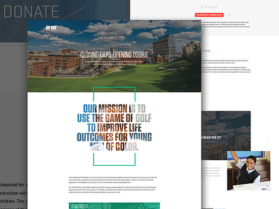 Bridge Golf Foundation blue css eden creative golf grid hero red typography web website white