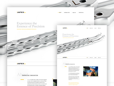 Jatex Web gallery grid logo manufacturing navigation product single page typography web white