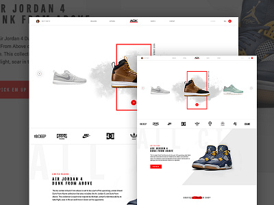 ACK Concept 1.1 design e commerce ecommerce grid kicks psd sneakers type ui web whitespace
