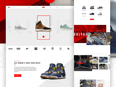 All City Kicks Concept design e commerce ecommerce grid kicks psd sneakers type ui web whitespace