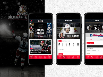 Grand Rapids Griffins Mobile App app black grand rapids hockey ios michigan mobile nhl red sports white