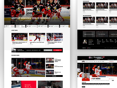 Grand Rapids Griffins Website detroit grand rapids hockey michigan red red and white sports sports brand typography ui ux
