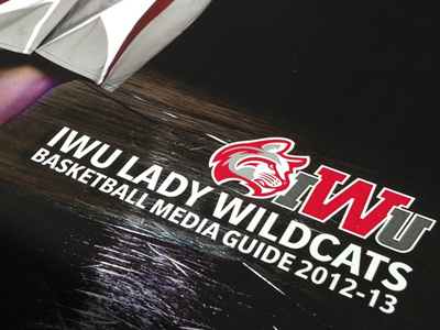 Indiana Wesleyan University Women's Bball Media Guide 13 book branding design logo media guide publication red sports white