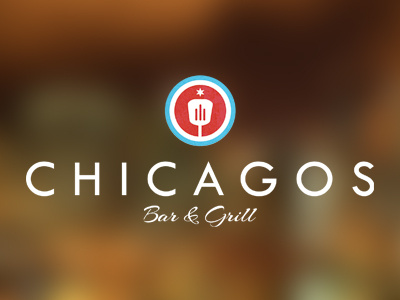 Chicagos bar blue brand chicago circle city design flag font grill identity logo red restaurant sans serif star typography white