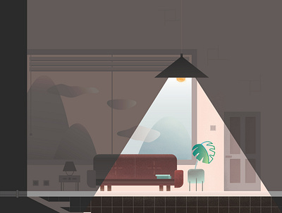 Room 2d apartament flat furniture hyggee illustration room