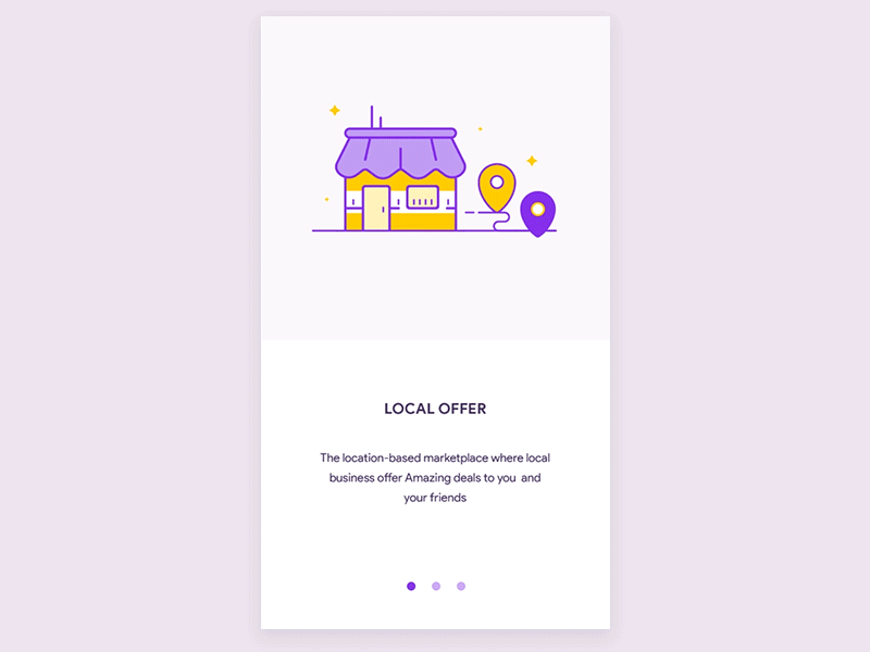 Mobile app walkthrough icons