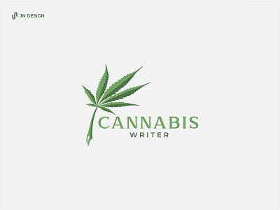 Cannabis Writer Logo author branding cannabis logo company logo dribbble graphic design health logo logo design logo idea logogram nature visual identity weed writer