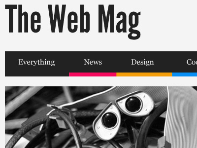 The Web Mag starting to take shape clean dark grey newspaper serif website white