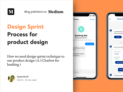 Blog - Design sprint process for product design ai banking product chat bot design design sprint product design uxui