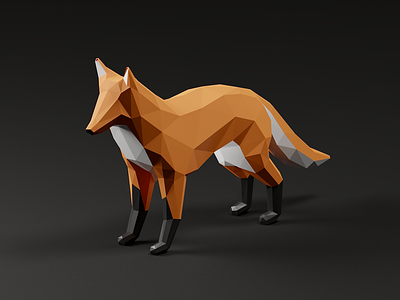 Low poly fox in Blender 2.9 | 3D Modeling.