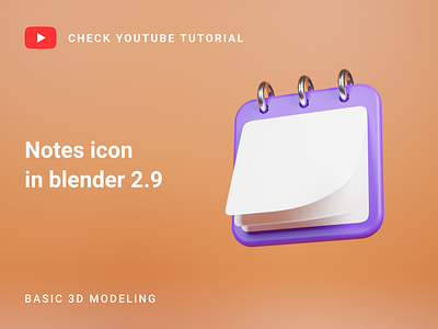 Notes icon | Blender 2.9 | 3D Modeling 😎. 3d modeling blender blender 2.9 blender 3d design