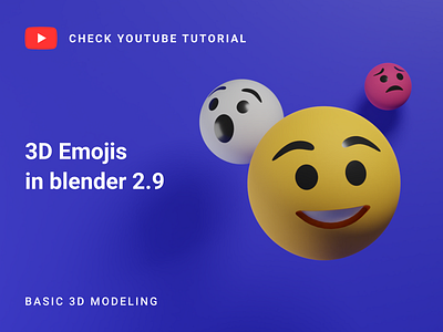 3D emojis in Blender 2.9 | 3D Modeling 😎 3d modeling blender blender 2.9 blender 3d design