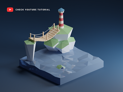 Lighthouse on islands in Blender 2.9 | 3D Modeling 3d modeling blender blender 3d