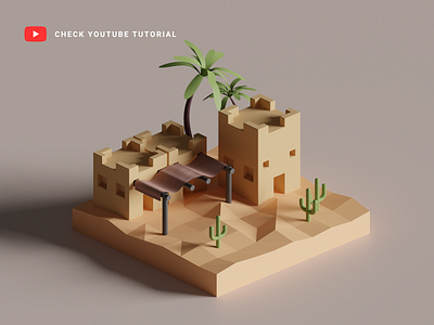 Sand castle in desert in Blender 2.9 | 3D Modeling