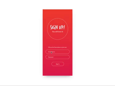 Sign Up Day 001 #dailyui dailyui