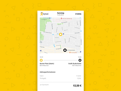 Email Receipt 017 #dailyui app design receipt taxi ui design ux design yellow