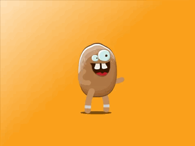 Patato 2d animation motion graphic patato sweet walk cycle