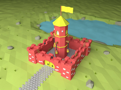 Second 3D Project 3d c4d castle flat middle earth project sweet