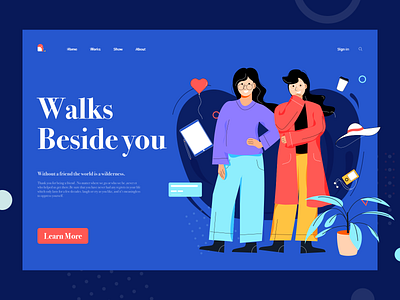 Friendship design illustration ui web design