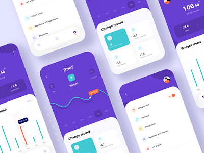 Weight management App app design ios management mobile sketch ui weight weight management app