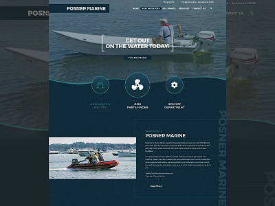 posner marine design homepage mockup ui web