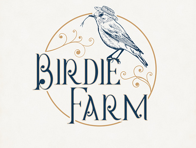 Birdie Farm bird illustration bird logo design handdrawnlogo illustration logo logodesign vintage