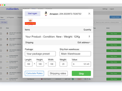 Ship orders and print labels with Royal Mail and Multiorders ecommerce inventory inventory management multichannel order fulfilment order management royal mail shipping management