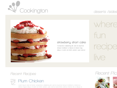 Cookington minimalistic website