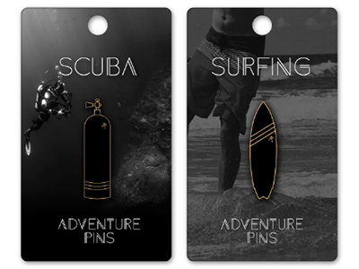 Adventure Pins - Coming soon scuba surfing sports adventures enamelpins